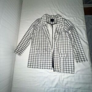 Women's Black and White Checkered Jacket